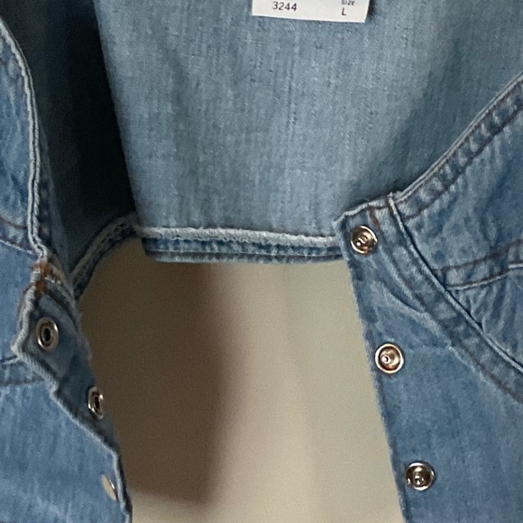 Mixed Blues Denim Bustier Crop Top Juniors Size L Vintage - Picture 5 of 10